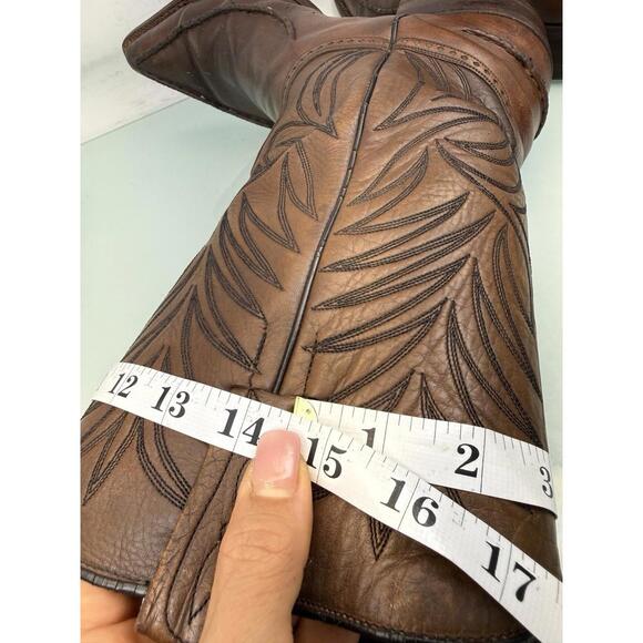 Vintage 70s Dan Post Whip Stitch Cowboy Boots Spanish Collection Men 8.5 D J Toe main image 4